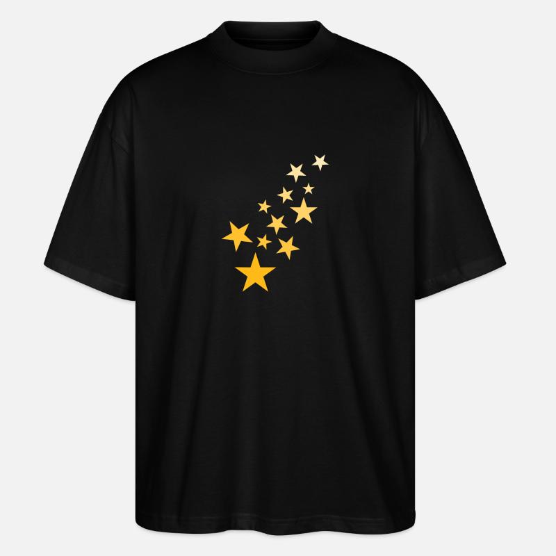 Star asterisk pattern starry sky - Stanley/Stella Oversized Unisex Organic T-shirt Blaster 2.0 - black