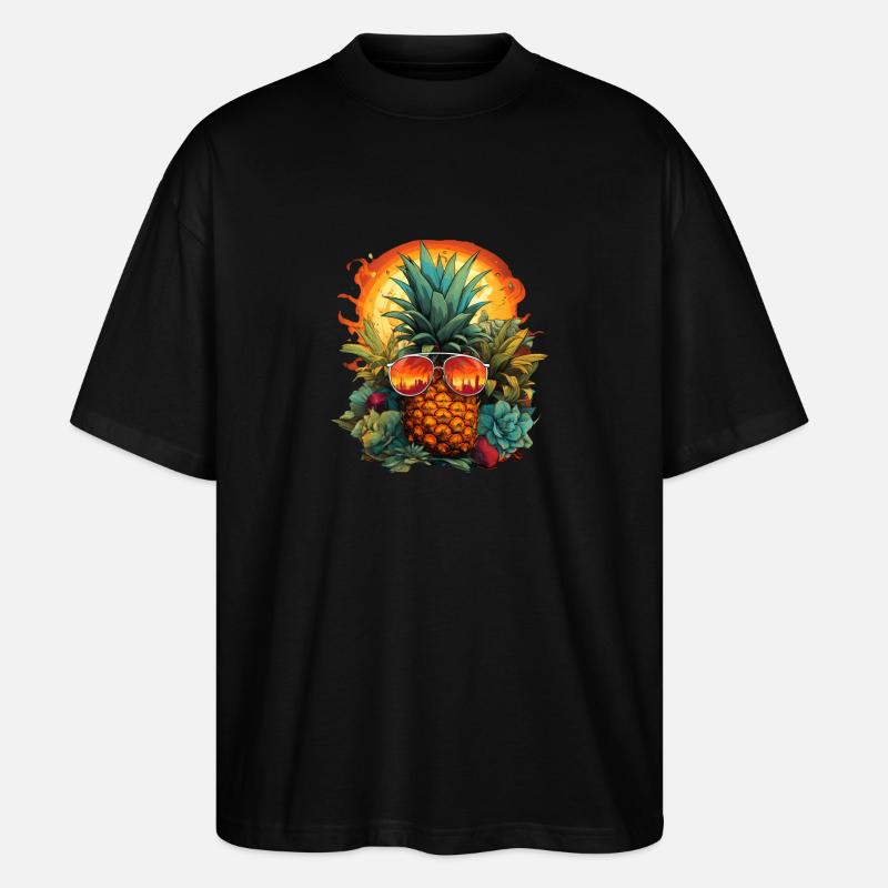 Ananas - Stanley/Stella Oversized Unisex Bio T-Shirt Blaster 2.0 - Schwarz