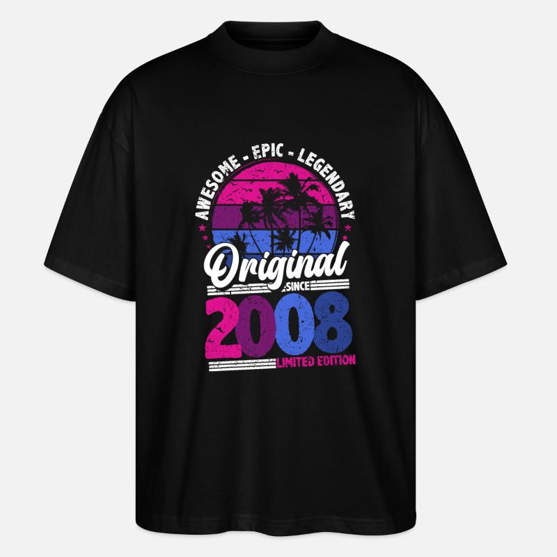 Perspective d’anniversaire 2008 - T-shirt bio Blaster 2.0 coupe oversize Stanley/Stella Unisexe - noir
