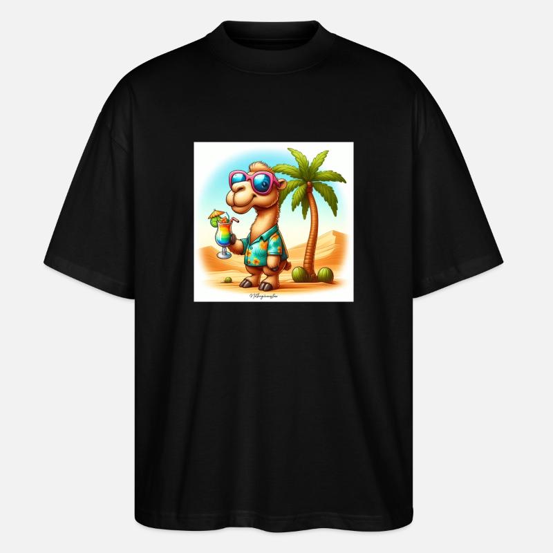 Kamel im Urlaub - Stanley/Stella Oversized Unisex Bio T-Shirt Blaster 2.0 - Schwarz