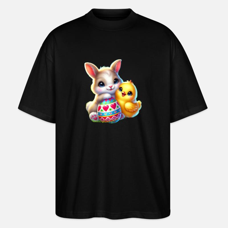 Ostern-Hase-Kücken-Ei - Stanley/Stella Oversized Unisex Bio T-Shirt Blaster 2.0 - Schwarz