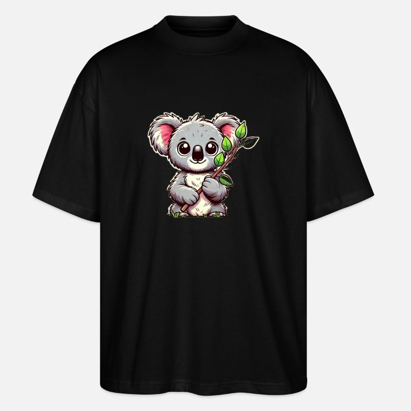 Koala à l’eucalyptus - T-shirt bio Blaster 2.0 coupe oversize Stanley/Stella Unisexe - noir
