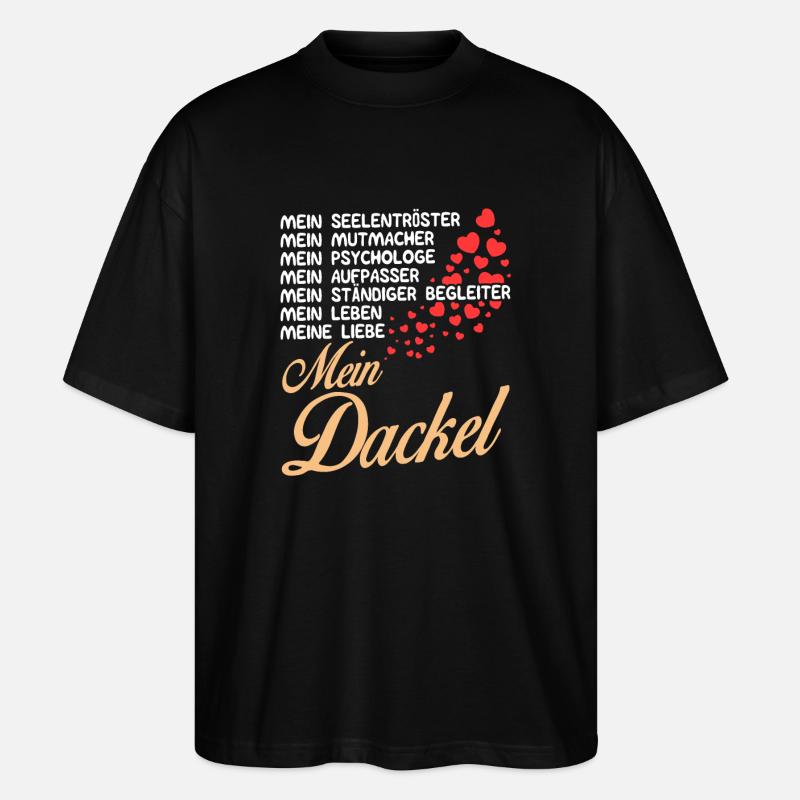 Mon teckel - Ma vie - T-shirt bio Blaster 2.0 coupe oversize Stanley/Stella Unisexe - noir