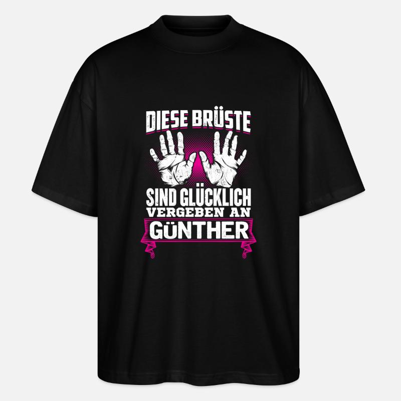 GÜNTHER - Brüste - Stanley/Stella Oversized Unisex Bio T-Shirt Blaster 2.0 - Schwarz