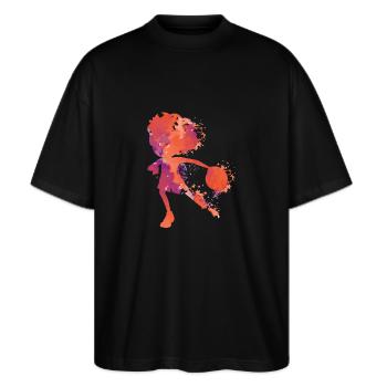 Handball splash - Stanley/Stella Oversized Unisex Organic T-shirt Blaster 2.0 - black - Front - Alina (178cm) & Michal (187cm)
