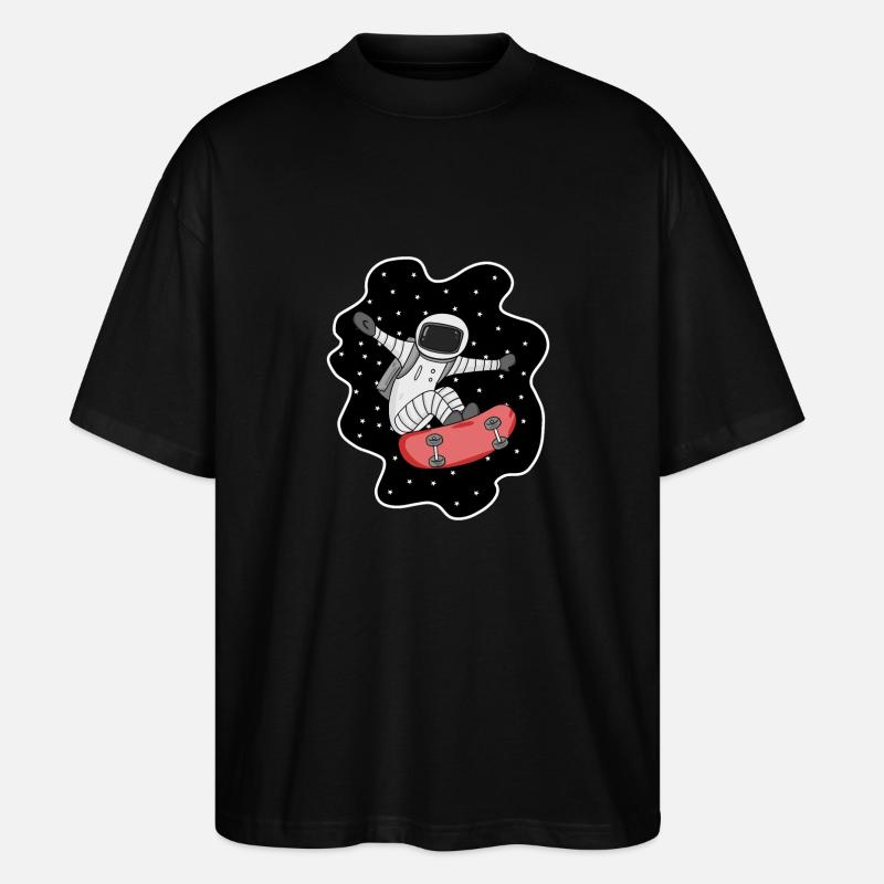 Skateboarder spatial astronaute - T-shirt bio Blaster 2.0 coupe oversize Stanley/Stella Unisexe - noir