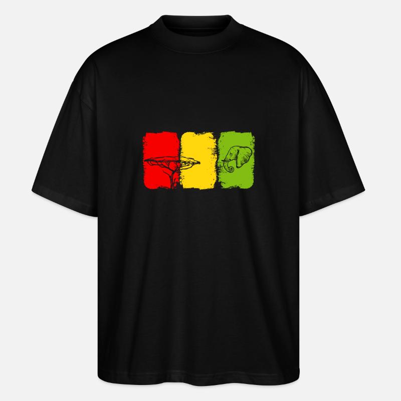Drapeau de la Guinée - T-shirt bio Blaster 2.0 coupe oversize Stanley/Stella Unisexe - noir