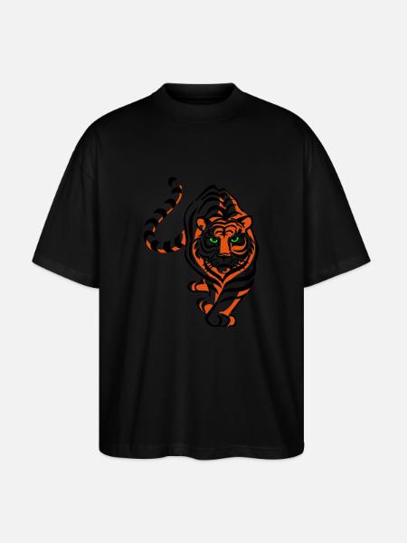 Tiger (3c) - Stanley/Stella Oversized Unisex Organic T-shirt Blaster 2.0 - black