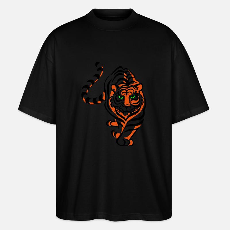 Tiger - Stanley/Stella Oversized Unisex Bio T-Shirt Blaster 2.0 - Schwarz