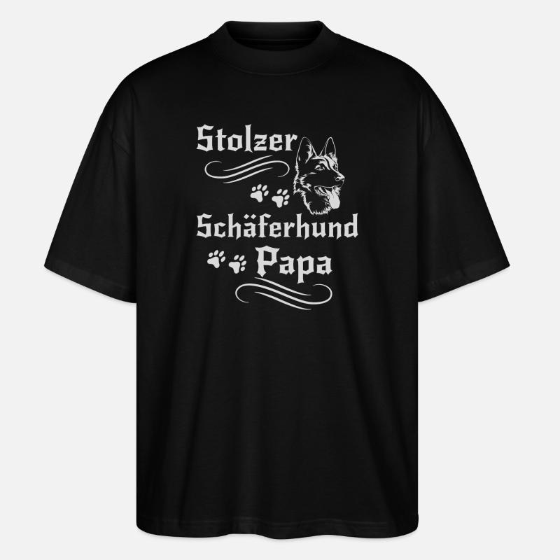 Stolzer Schäferhund Papa - Stanley/Stella Oversized Unisex Bio T-Shirt Blaster 2.0 - Schwarz