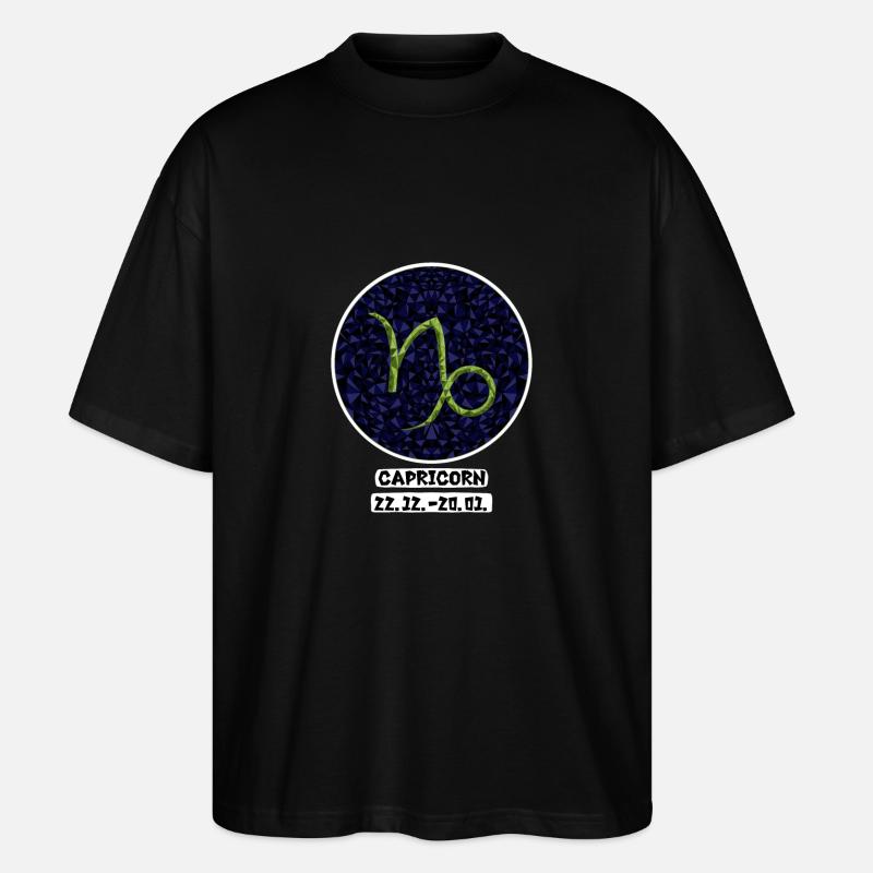 Capricorn 22.01-20.01 - Stanley/Stella Oversized Unisex Bio T-Shirt Blaster 2.0 - Schwarz