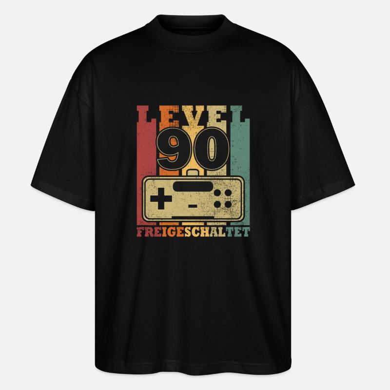 Level 90 Freigeschaltet - Stanley/Stella Oversized Unisex Bio T-Shirt Blaster 2.0 - Schwarz
