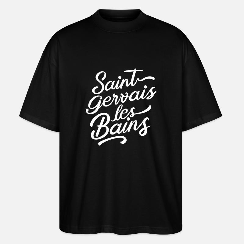 Saint gervais les bains - T-shirt bio Blaster 2.0 coupe oversize Stanley/Stella Unisexe - noir