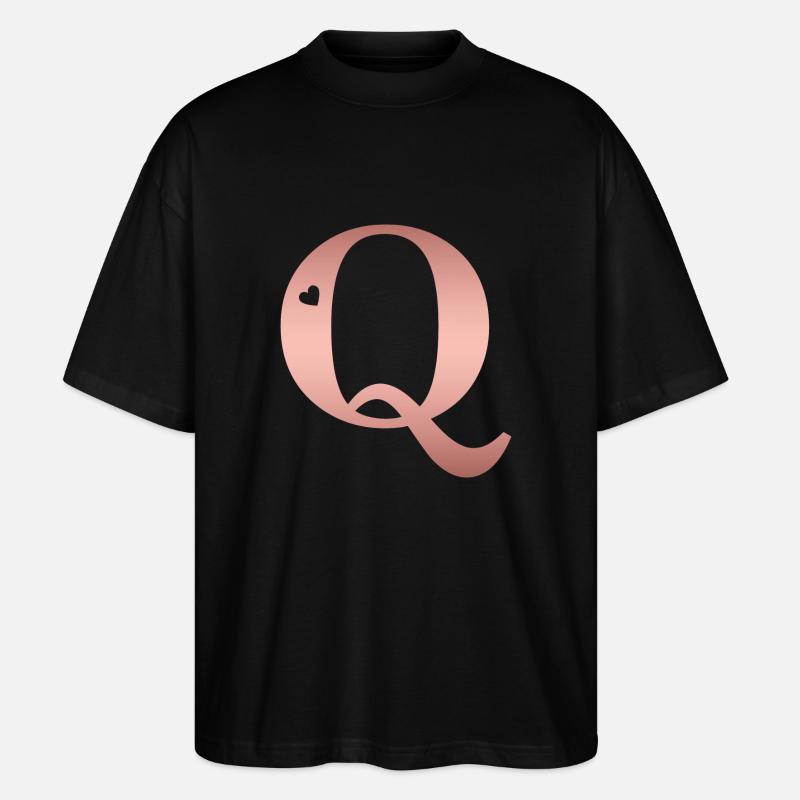 Buchstabe Q roségold - Stanley/Stella Oversized Unisex Bio T-Shirt Blaster 2.0 - Schwarz
