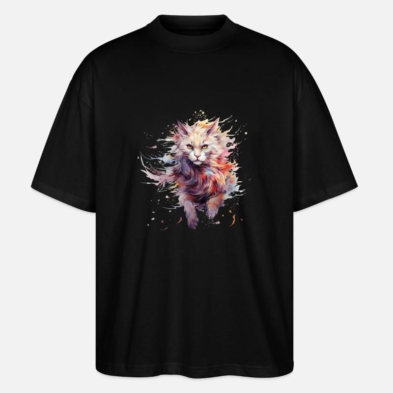 Chat intrépide - T-shirt bio Blaster 2.0 coupe oversize Stanley/Stella Unisexe - noir