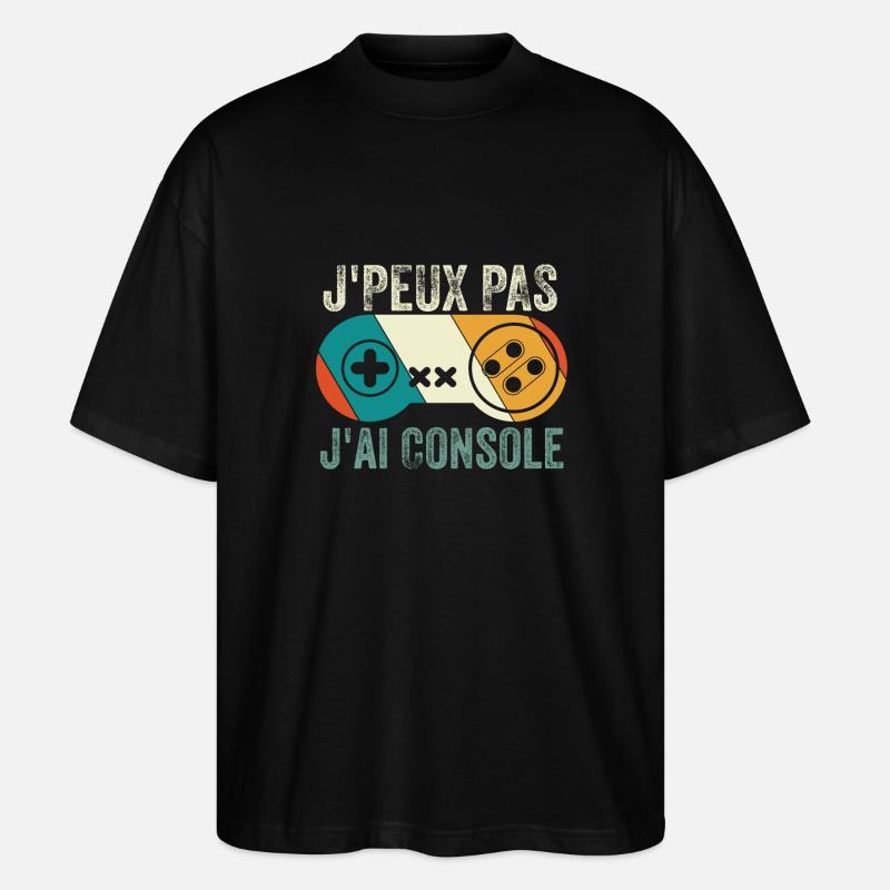 J'Peux Pas J'Ai Console - T-shirt bio Blaster 2.0 coupe oversize Stanley/Stella Unisexe - noir