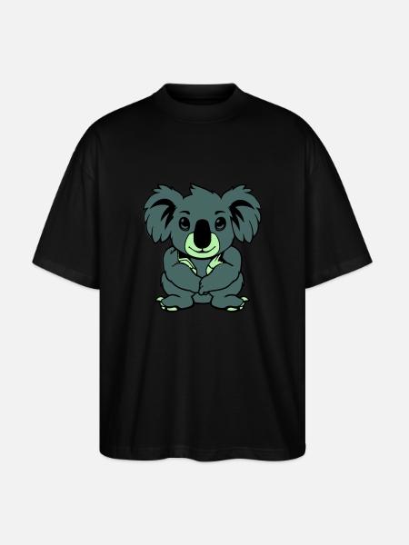 Koala Bear Comic Animal - Stanley/Stella Oversized Unisex Organic T-shirt Blaster 2.0 - black