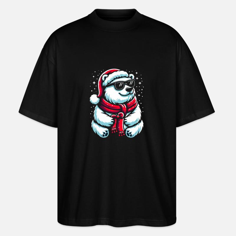 Weihnachten Cooler Eisbär - Stanley/Stella Oversized Unisex Bio T-Shirt Blaster 2.0 - Schwarz