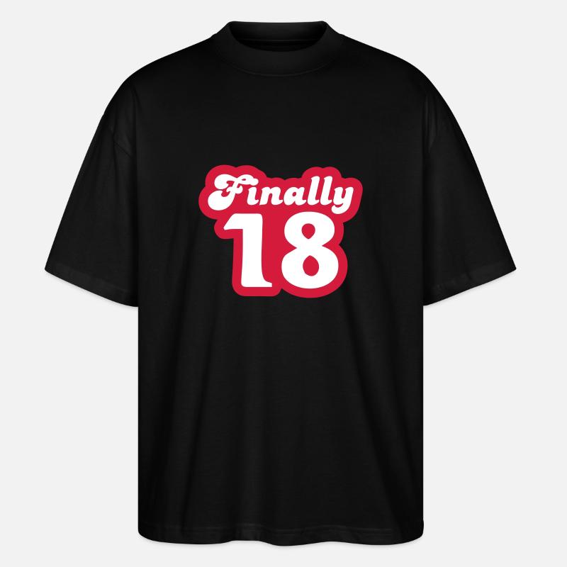 Finally 18 - Stanley/Stella Oversized Unisex Bio T-Shirt Blaster 2.0 - Schwarz