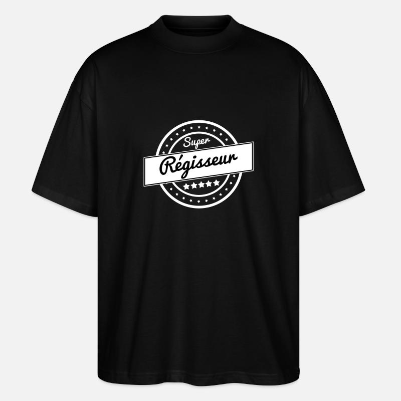 Super régisseur - blanc - T-shirt bio Blaster 2.0 coupe oversize Stanley/Stella Unisexe - noir