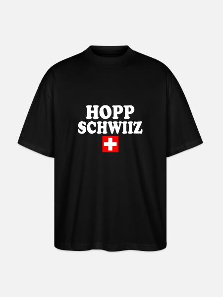 Hopp schwiiz - Stanley/Stella Oversized Unisex Organic T-shirt Blaster 2.0 - black