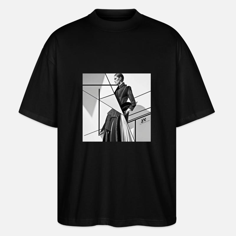 Geometric Elegance - Stanley/Stella Oversized Unisex Bio T-Shirt Blaster 2.0 - Schwarz