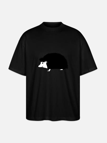 hand drawn hedgehog - Stanley/Stella Oversized Unisex Organic T-shirt Blaster 2.0 - black