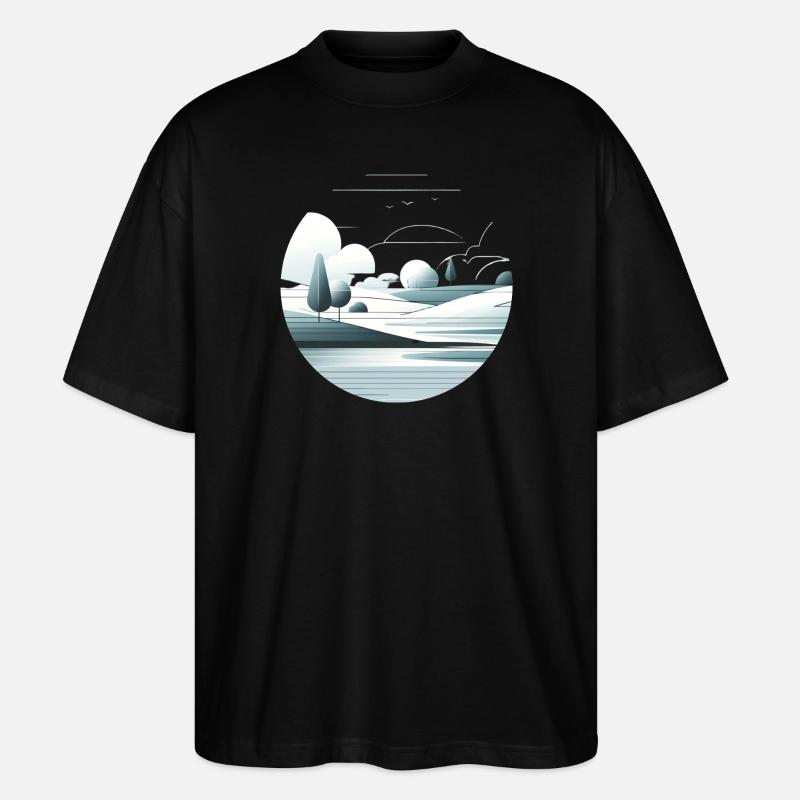 Minimalist Landscape - Stanley/Stella Oversized Unisex Organic T-shirt Blaster 2.0 - black