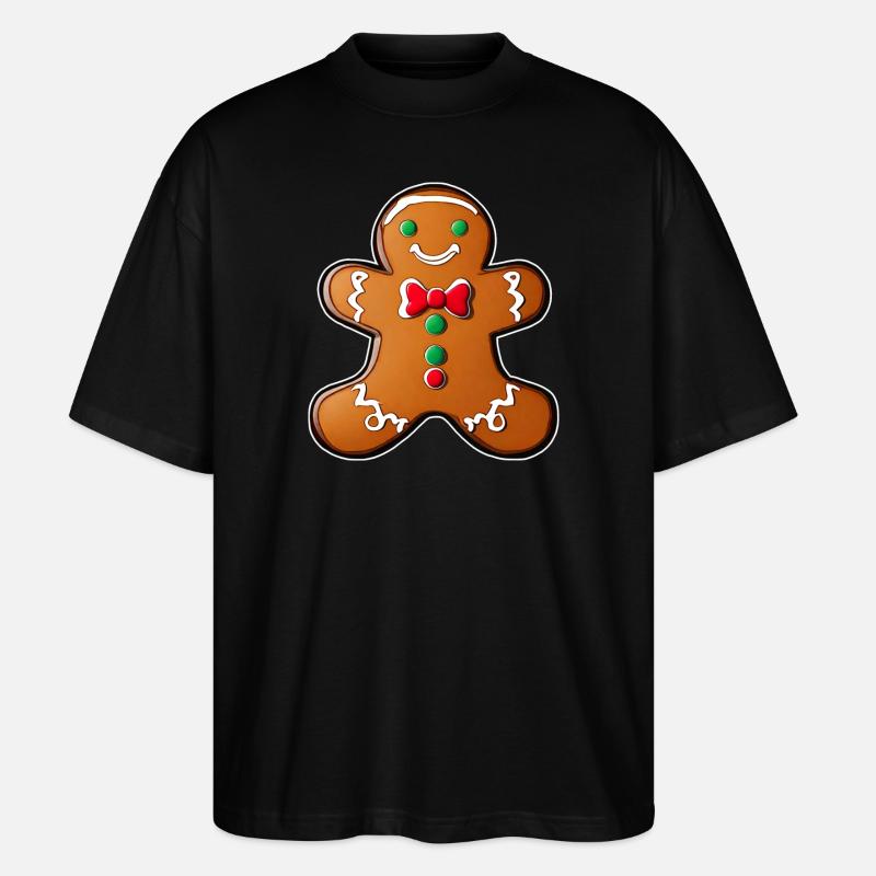 Niedlicher Lebkuchenmann - Stanley/Stella Oversized Unisex Bio T-Shirt Blaster 2.0 - Schwarz
