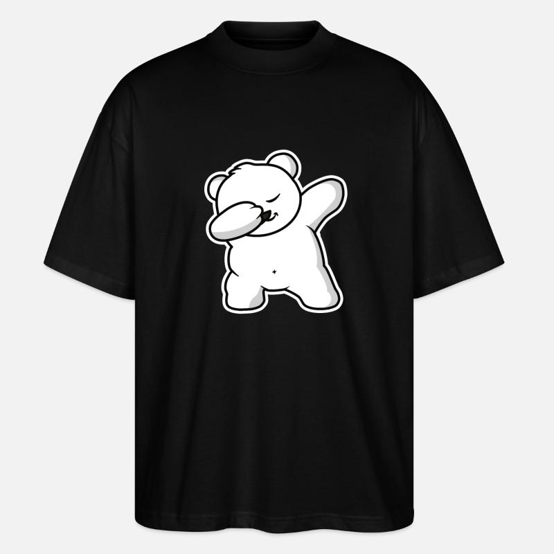 Winter Baer Eisbaer Dab - Stanley/Stella Oversized Unisex Bio T-Shirt Blaster 2.0 - Schwarz