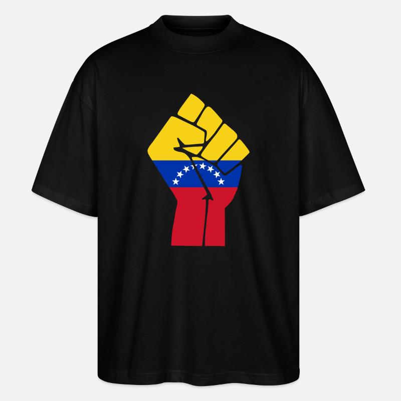 Venezuela Faustflagge - Stanley/Stella Oversized Unisex Bio T-Shirt Blaster 2.0 - Schwarz