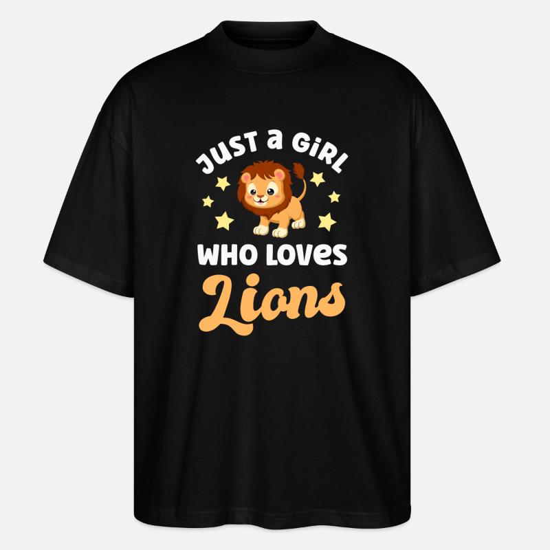 Löwe Löwen - Stanley/Stella Oversized Unisex Bio T-Shirt Blaster 2.0 - Schwarz