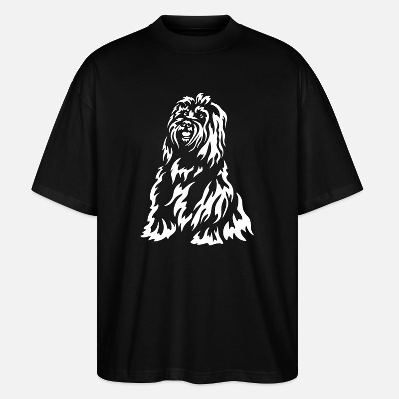 Tibet Terrier "Black Edition" - Stanley/Stella Oversized Unisex Bio T-Shirt Blaster 2.0 - Schwarz