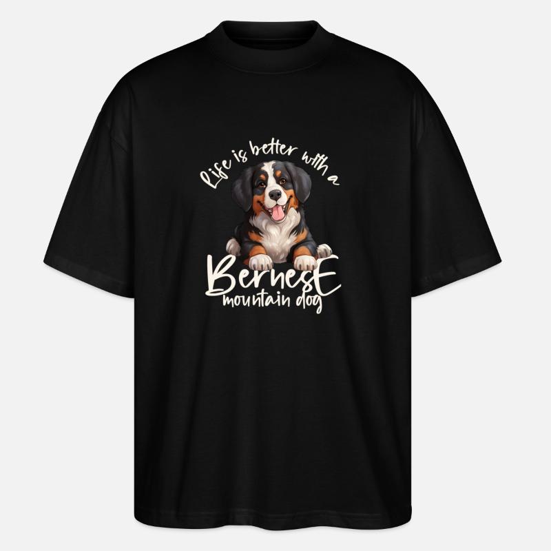 Bouvier bernois - T-shirt bio Blaster 2.0 coupe oversize Stanley/Stella Unisexe - noir
