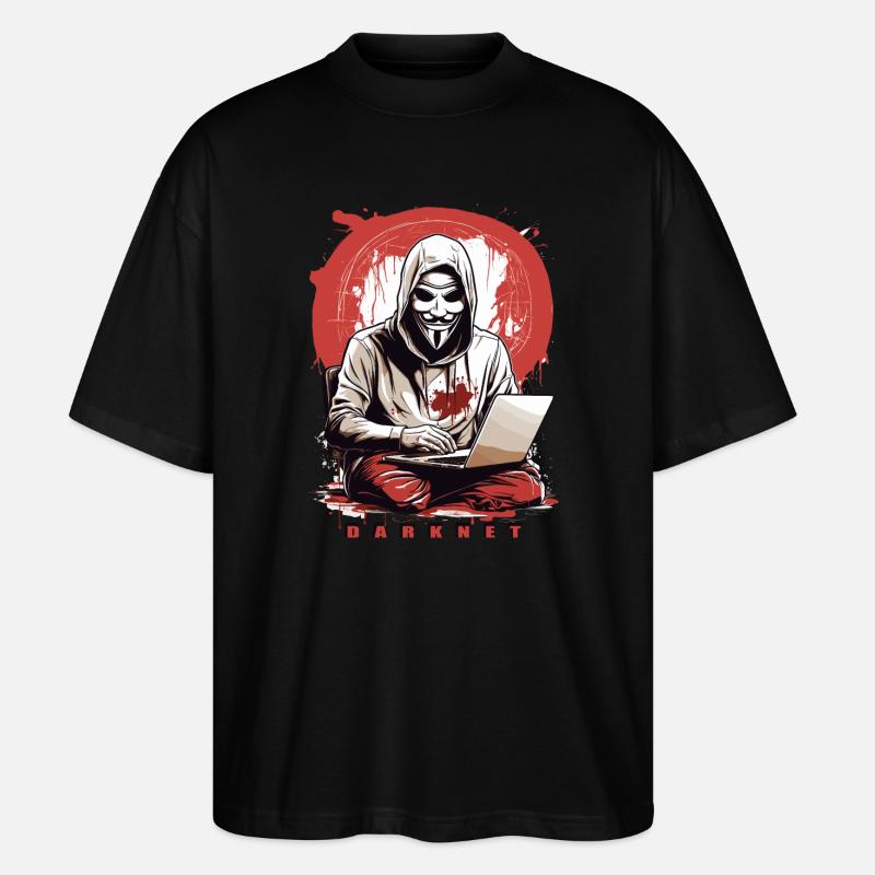 Anonymous Hacker - Stanley/Stella Oversized Unisex Bio T-Shirt Blaster 2.0 - Schwarz