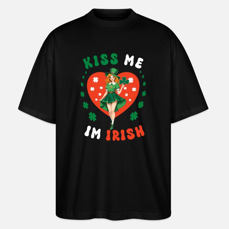 Küss mich, ich bin Irin - Stanley/Stella Oversized Unisex Bio T-Shirt Blaster 2.0 - Schwarz