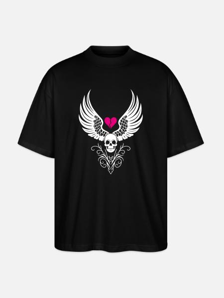 Skull Broken Heart Anti Valentine's Day - Stanley/Stella Oversized Unisex Organic T-shirt Blaster 2.0 - black