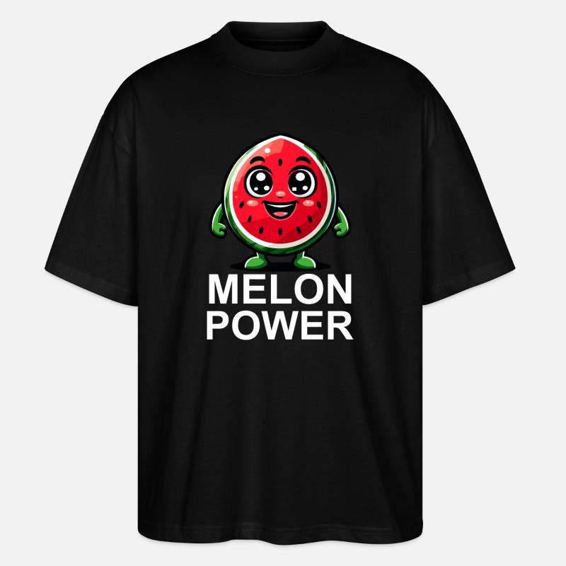 Fröhliche Wassermelone Illustration - Stanley/Stella Oversized Unisex Bio T-Shirt Blaster 2.0 - Schwarz