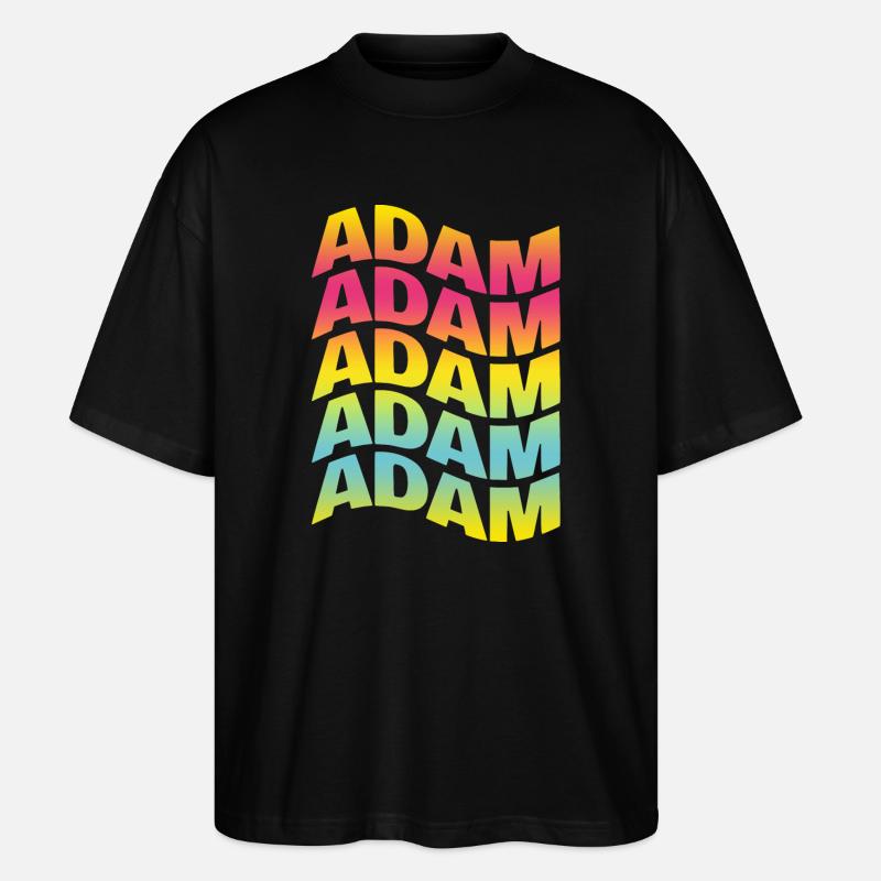 t-shirt Adam text wavy text effect - Stanley/Stella Oversized Unisex Organic T-shirt Blaster 2.0 - black