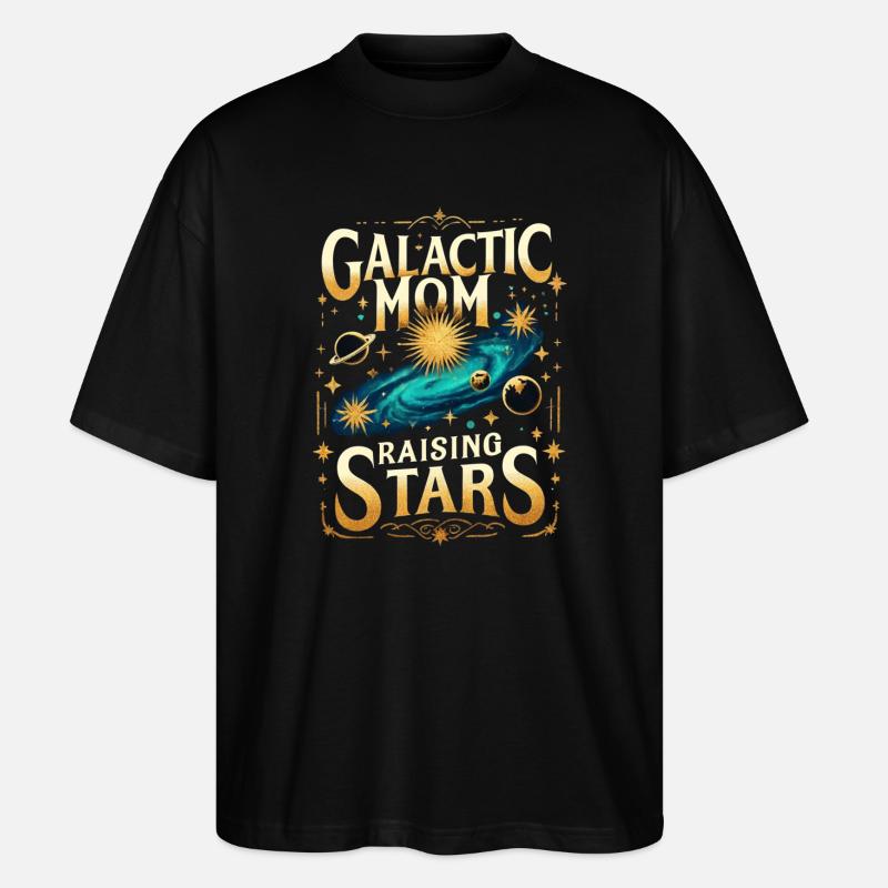 Maman Galactique Levant des Étoiles - T-shirt bio Blaster 2.0 coupe oversize Stanley/Stella Unisexe - noir