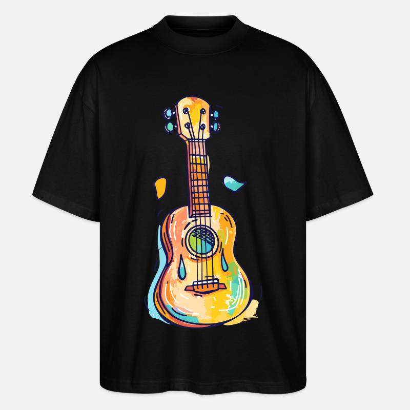 Ukulele Comic Look - Stanley/Stella Oversized Unisex Organic T-shirt Blaster 2.0 - black