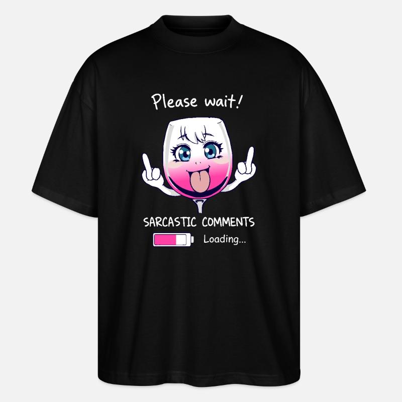 Verre à vin sarcastique - T-shirt bio Blaster 2.0 coupe oversize Stanley/Stella Unisexe - noir