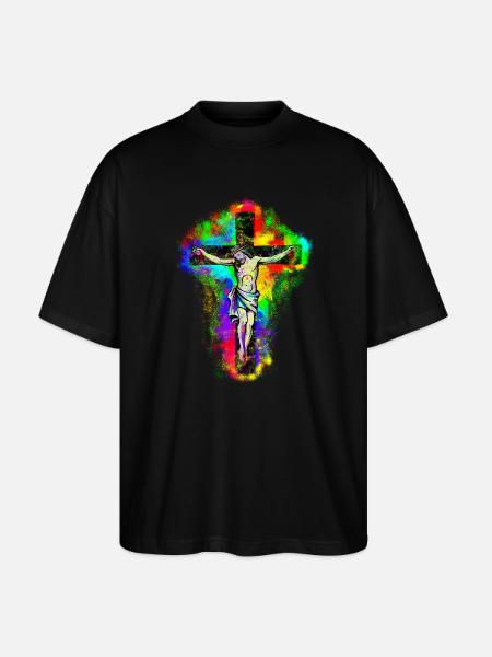 Jesus Christ Cross - Stanley/Stella Oversized Unisex Organic T-shirt Blaster 2.0 - black