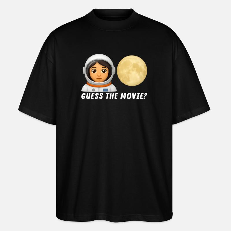 Weltraum-Explorer mit Mondbild - Stanley/Stella Oversized Unisex Bio T-Shirt Blaster 2.0 - Schwarz