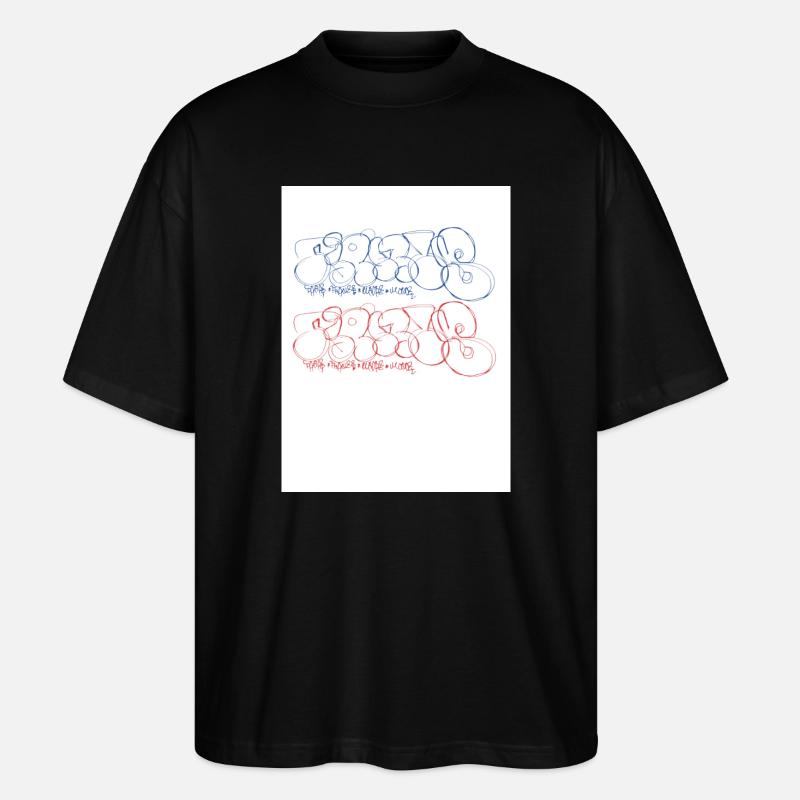 Künstlerischer Graffiti-Schriftzug Paris - Stanley/Stella Oversized Unisex Bio T-Shirt Blaster 2.0 - Schwarz