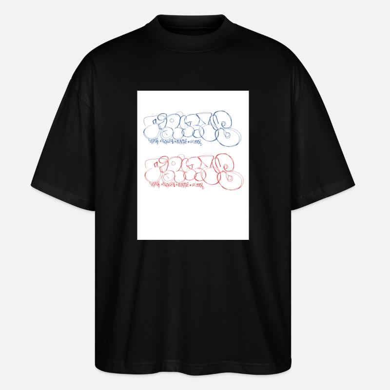 Paris Bubble Paris Throw-up Paris Graffiti - Stanley/Stella Oversized Unisex Bio T-Shirt Blaster 2.0 - Schwarz