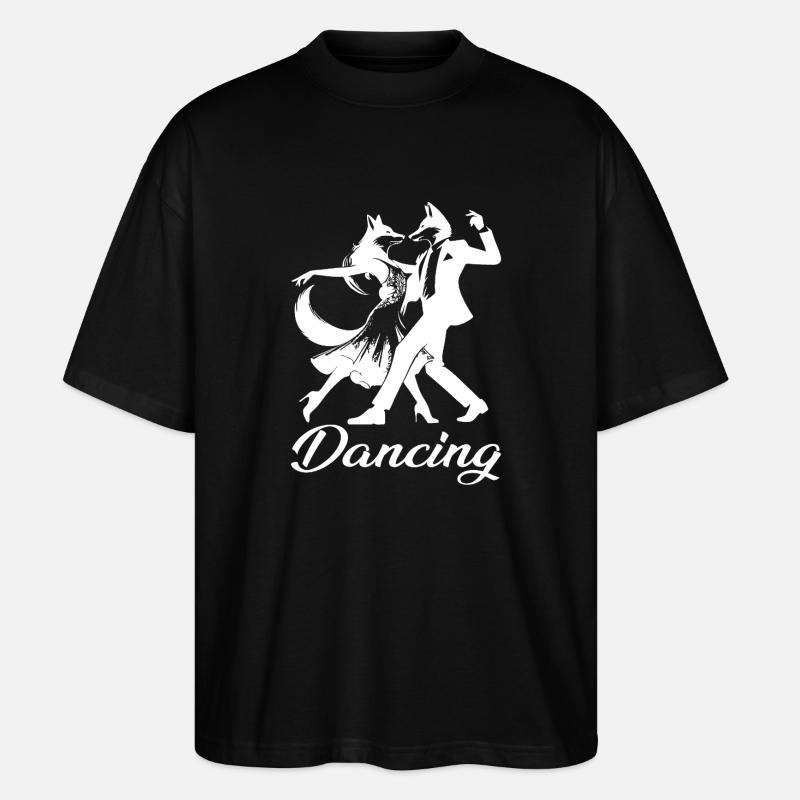 Tango Foxes Design – Dancing - Stanley/Stella Oversized Unisex Organic T-shirt Blaster 2.0 - black