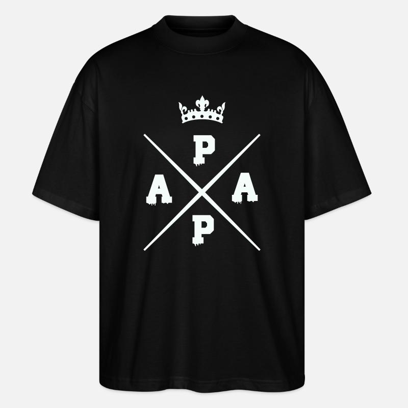 Crossing Dad Crown Logo - Stanley/Stella Oversized Unisex Organic T-shirt Blaster 2.0 - black