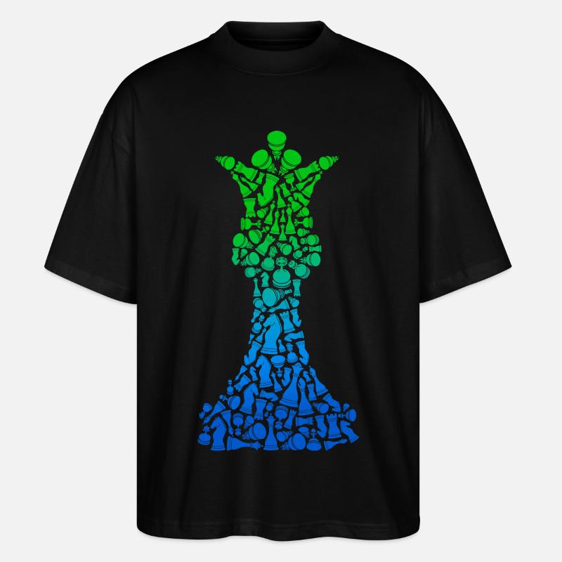 Pièces d’échecs Jeu d’échecs Joueur d’échecs - T-shirt bio Blaster 2.0 coupe oversize Stanley/Stella Unisexe - noir
