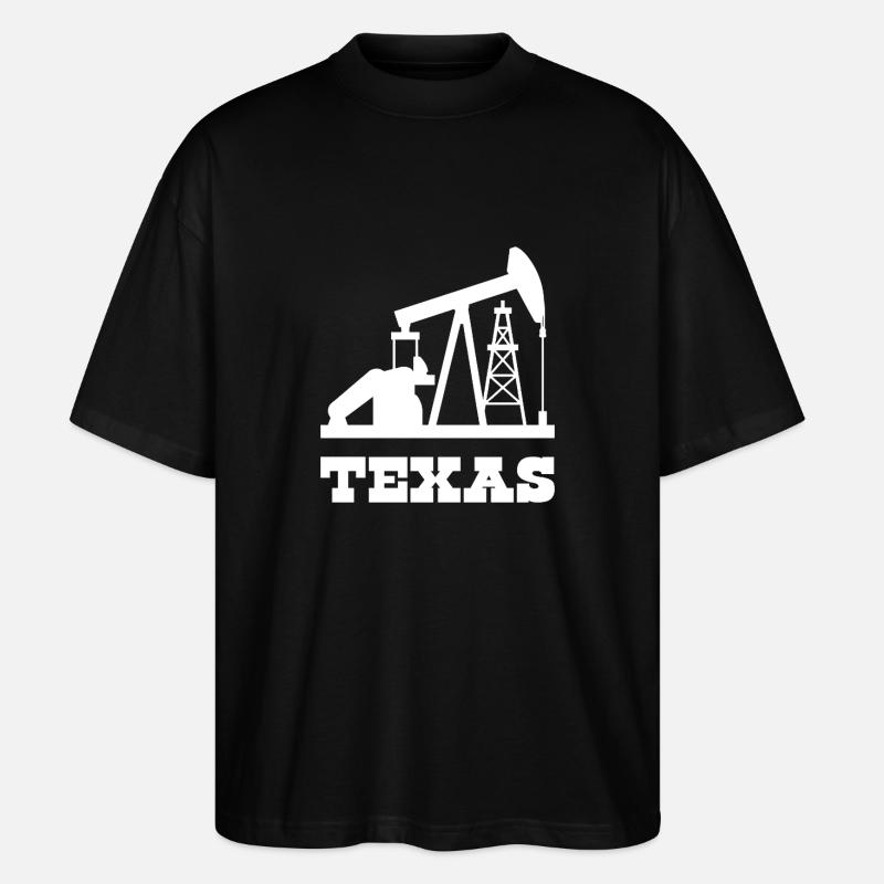 Texas Oilfield Pumpjack Design - Stanley/Stella Oversized Unisex Bio T-Shirt Blaster 2.0 - Schwarz